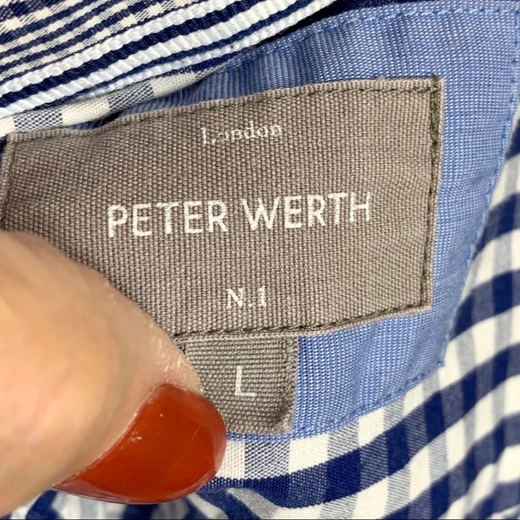 Peter Werth London Blue & White Checked‎ Top - Picture 4 of 8